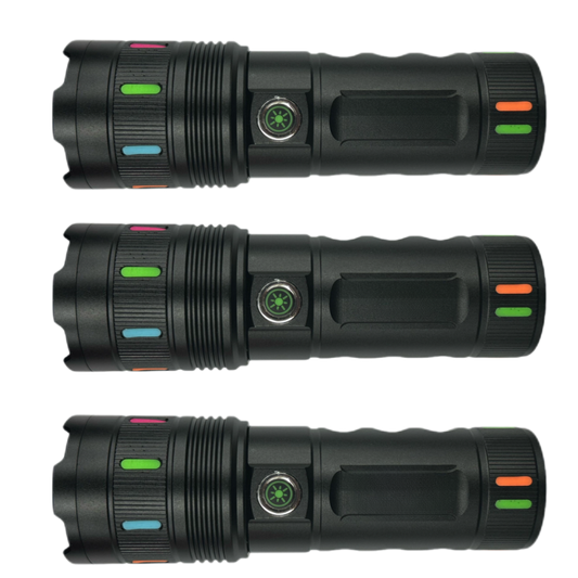 3 Value Pack of 6500Lm Tactical Flashlights with Multi-Modes and USB Rechargeability.